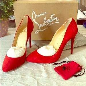 Christian Louboutin Eloise 100 Veau Velours RED